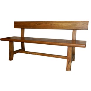 Brown Bench with Back Support