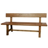 Brown Bench with Back Support