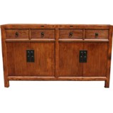 Original Elm Four Door Four Drawer Sideboard