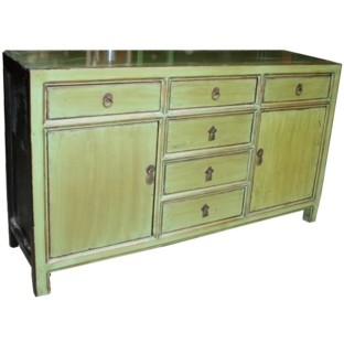 Green Two Door Six Drawers Sideboard/Buffet