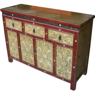 Original Painted Tibetan Sideboard Cabinet