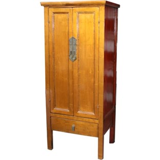 Gold Leaf Wooden Slim Cabinet