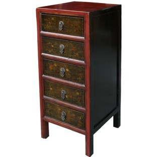 Original Five-Drawer Painted Tall Boy