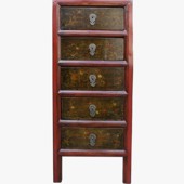Original  Five Drawer Painted Tall Boy