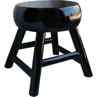 Black Thick Seat Round Stool