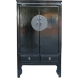 Large Chinese Black Wedding Cabinet