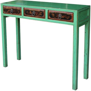 Original Console Table with Three Painted Drawers