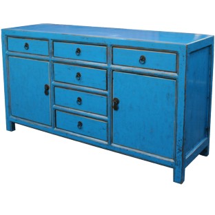 Vintage Blue Lacquer Sideboard