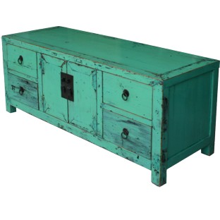 Green Lacquered Low Sideboard Buffet
