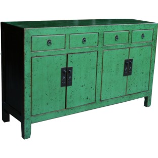 Green Lacquered Low Sideboard Buffet