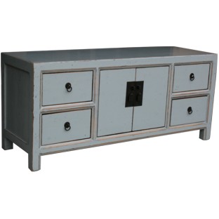 Grey Lacquered Low Sideboard Buffet
