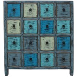 Blue Chinese Herb Medicine Cabinet