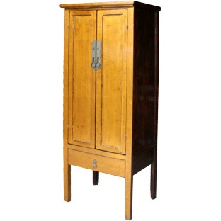 Gold Leaf Wooden Slim Cabinet