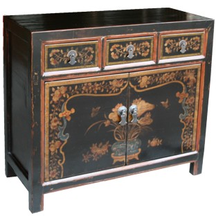 Black Mongolian Painted Sideboard
