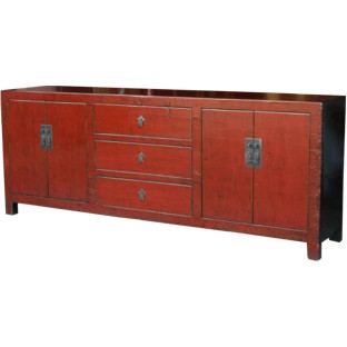 Large Red Wood Sideboard