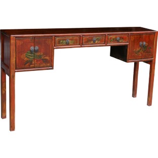 Original Painted 3-Drawer 2-Door Console/Hall Table