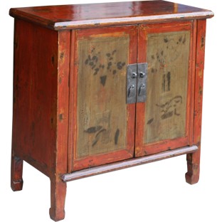 Original Red Painted Chinese Cabinet