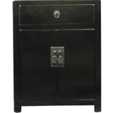 Black Lacquer Bedside Table