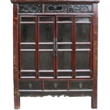 Large Original Painted Red Wedding Cabinet