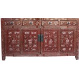 Original Red Manchurian Painted Sideboard