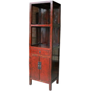 Red Slim Display Cabinet