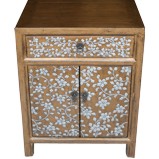 Tibetan Bedside Table -Gold Leaf w/Embossed Flora