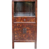 Red Medium Display Cabinet w/Patina