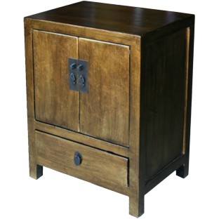 Gold Leaf Coated Bedside Table Cabinet