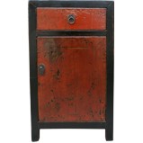 Original Red and Black Bedside Table w/Patina