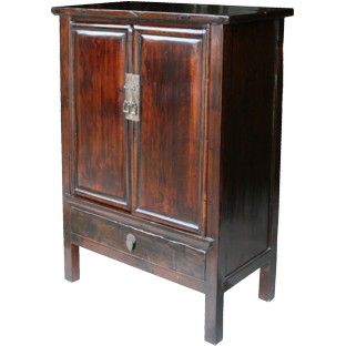 Antique Dark Brown Chinese Cabinet