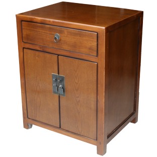 Brown Lacquer Bedside Table