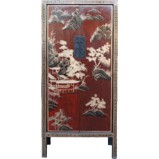 Red Chinese Cabinet with Painting