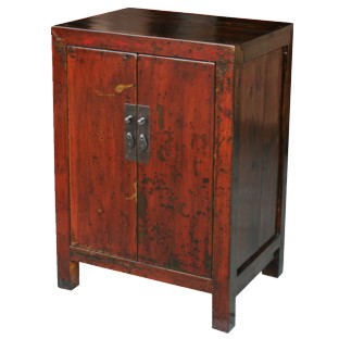Original Red Bedside Table w/Patina