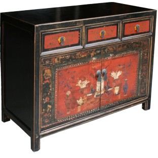 Original Mongolian Painted Sideboard