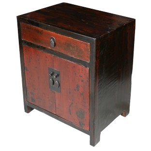 Original Red Bedside Table w/Patina