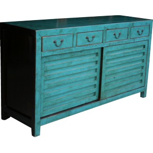 Teal Japanese Style Mizuya Sideboard