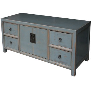 Grey Lacquered Low Sideboard Buffet