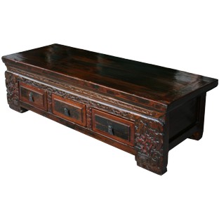 Antique Chinese Carved Low Kang Table 