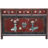 Mongolian Flora Painted Sideboard