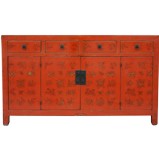 Original Red Manchurian Painted Sideboard