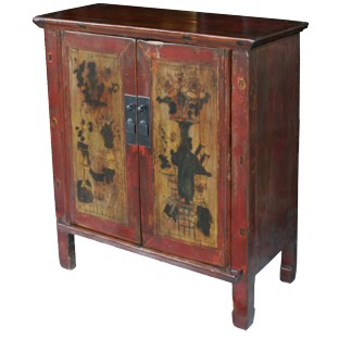 Original Red Painted Chinese Cabinet