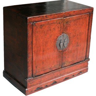 Original Red  Cabinet w/Gold Drawing