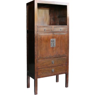 Antique Brown Display Chinese Cabinet