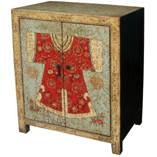 Beige Qing Dynasty Lady's Dress Cabinet