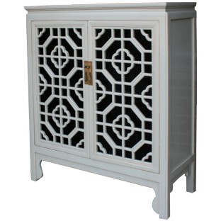 Grey Chinese Medium Cabinet Lattice Door