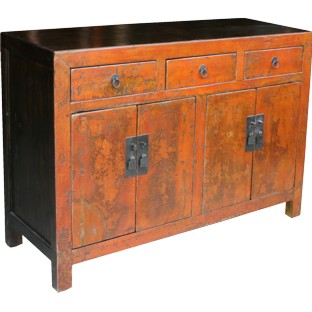 Chinese Original Orange Patina Sideboard