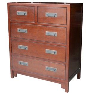 Brown Chinese Chest of Drawers Tall Boy