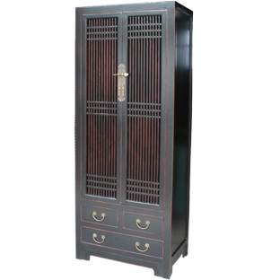 Black Chinese Cabinet Lattice Doors