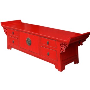 Red Everted End TV Unit