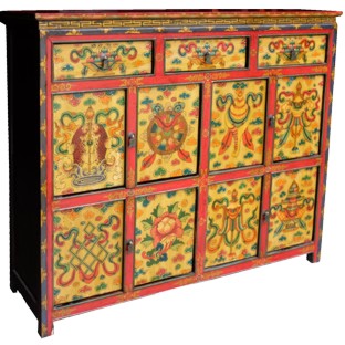 Tibetan Medium Painted Cabinet